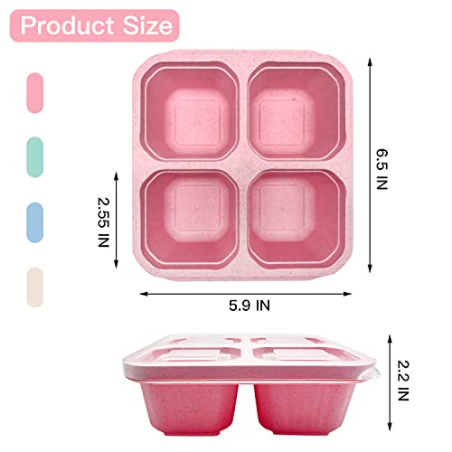 Hnxazg 4 Pack Snack Containers, 4 Compartment Snack Box, Reusable Lunch Containers, Divided Food Storage Containers For Work Trips #TOP1