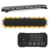 SpeedTech Lights K-Force 47 Full Size LED Police Strobe Light Bar Roof Mount Emergency Vehicle Warning Lights for Tow Trucks, Cars, Fire, EMS, Plows, Wreckers - Amber/Amber