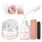 AZUREBEAUTY Clear Colorless White Nail Repair Kit, Ideal Solution Emergency Easy Quick Fix Dip Powder 28g 1 Oz Quick Drying Repair Glue 6