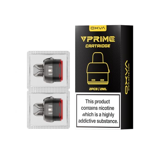 Oxva VPrime Cartridge 0.6Ohm Built-In Mesh Coil Top-Filling Design 2ml Pack of 2 No Nicotine