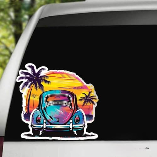 Image of Cool Summer Beetle Vibrant 66 Vinyl Bumper Decal Sticker for Windows, Cars, SUVs, Bikes, Laptops, Notebooks etc Waterproof (11 inch Inch)