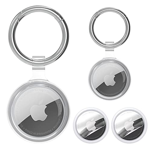 Lot de 2 coques Airtags pour Air-Tags Apple 2021 Soft Touch Gel Protecteur Mignon Anti-rayures et Anti-Perte Cover