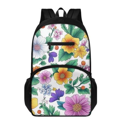Mochila juvenil de flores para el instituto y actividades extraescolares