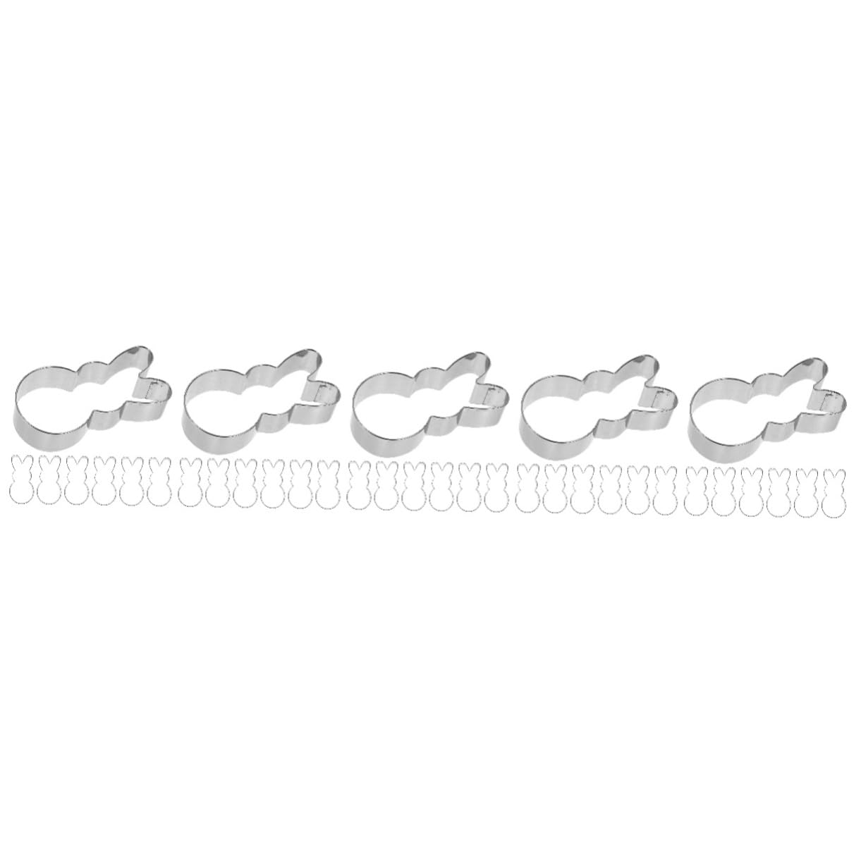 PRETYZOOM 5 Juegos Cortador De Galletas De Conejo Favor Equipo Tortita Kitchen Gadgets Cortadores De Galletas De Pascua Precioso Molde Para Galletas Acero Inoxidable Silver 6 Piezas * 5