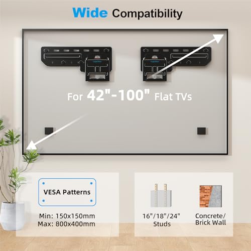 Supcline S1801 Ultra Slim Tv Wall Mount For 42 To 100 Inch Flat Tv & Frame Tv, Only 0.31 Inch Low Profile Flat To Wall Tv Mount thumb #3