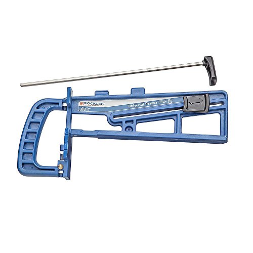 Rockler Universal Drawer Slide Jig - Cabinet Hardware Jig Install Drawer Slides Quickly, Accurately - Hardware Installation w/Locking Wedge to Secure Cabinet Slide - Adjustable Woodworking Tools