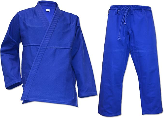 Ring to Cage NO PATCH Brazilian Jiu Jitsu Kimonos - White, Blue or Black (A6, Blue)