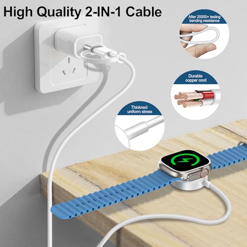 Image of Upgraded for 2in1 USB A /C Apple Watch Charger Magnetic Charging Cable