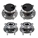 TRQ Front and Rear Wheel Bearing and Hub Assembly Set 4 Piece Compatible with 2014-2018 Mazda 3 Japan Built Models 1st VIN Digit J