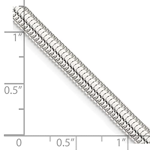 Black Bow Jewelry 5Mm Sterling Silver Solid 6-Sided Oval Snake Chain Necklace, 20 Inch #TOP1