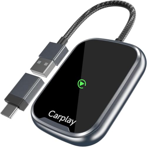 Wireless CarPlay Adapter for Apple CarPlay, Easy to Upgrade Wired CarPlay to Wireless, Instant Connectivity, Super Mini Car Play Dongle for iPhone Fit for Cars with Built-in CarPlay