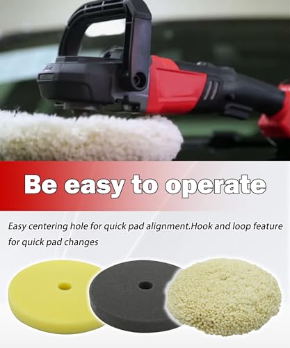 Image of 7 inch Polishing and Finishing Pad Kit Fits for Milwaukee M18 Polisher (2738),Replace 49-36-2783, 49-36-2784, 49-36-2785