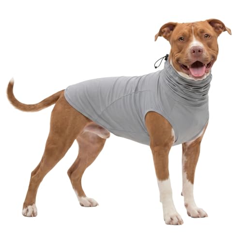 LovinPet Dog Sun Shirt, Sleeveless High Neck Cooling UV, Gray, XL