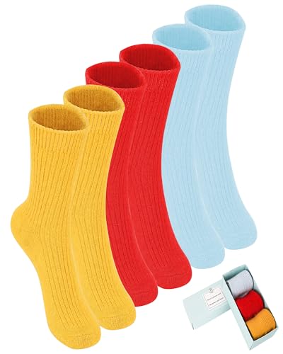 Chaussettes d'hiver laine cachemire femme : le lot de 3 paires idéal à offrir à vos proches