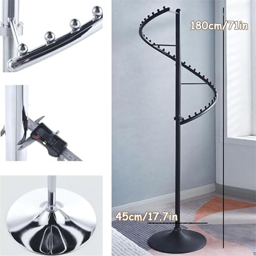 Porte-vêtements rotatif en spirale en acier robuste au design en S
