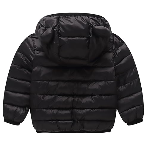 Aiwuhe Baby Puffer Jacket Hooded Light Winter Coats Bear Ears Zipper Up Down Coats Outwear For Toddler Boys Girls Black 12-18 Months 90 thumb #1