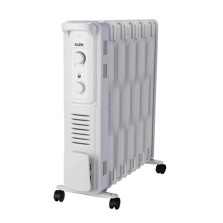 - Glen Electric Oil Filled Room Heater Radiator 11 Fin (OFR), 2900W, with Dial control, PTC Fan for Fast Heating, Adjustable Thermostat, ISI Approved - White HA7012OR11