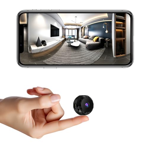 Mini Kamera 1080P Kleine Überwachungskamera WLAN Innen Überwachungs Kamera mit Live Übertragung Handy App und Bewegungsmelder für Kompakt WiFi-betrieben Langer Akkulaufzeit für Heim Videoüberwachung