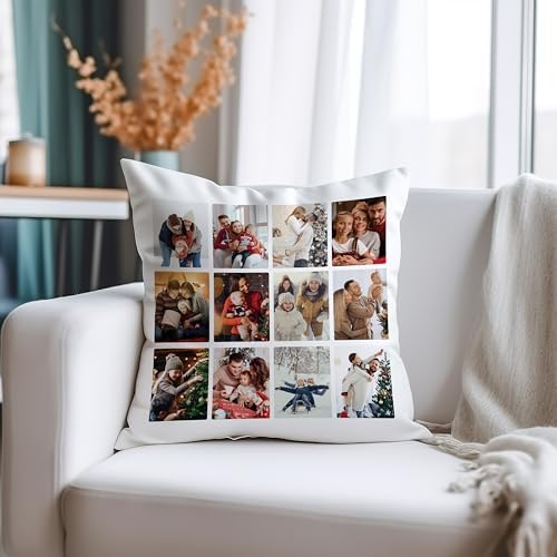 Personalised Photo Pillow Cushion Cover Sofa Home Décor Custom Gift Birthday Wedding Keepsake Anniversary Christmas 16x16 in Single-sided print