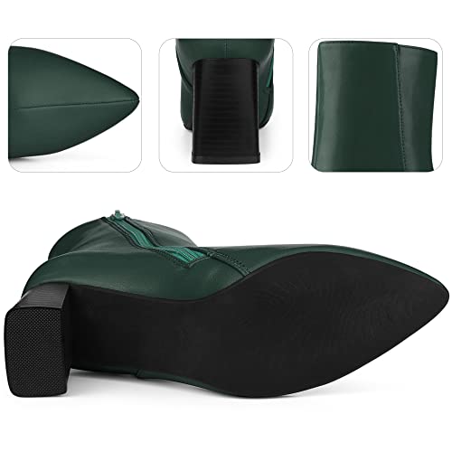 Perphy Pointed Toe Boots Block High Heels Ankle Booties for Women3