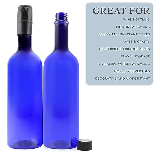 Cornucopia Plastic Wine Bottles (10-Pack, Blue)