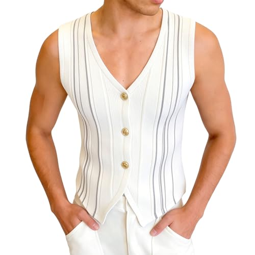 Débardeur homme tricoté mesh ajouré léger et respirant mode été