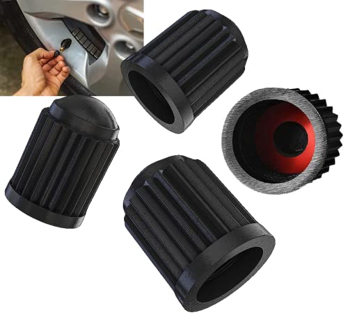 4 PZ Tappini gomme auto con o-ring, tappi per pneumatici, cappuccio valvola bici
