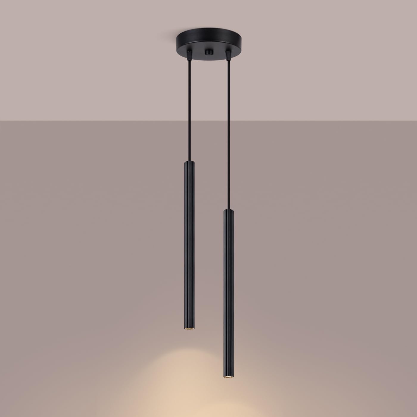 SOLLUX lighting Lámpara Colgante - Lámpara de Techo Acero - 1 Pantalla - Bombilla LED - Negro Arche