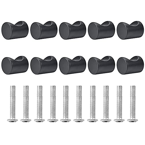GIRAFEDA 10 Stück Schubladenknopf Metall Kommodeknöpfe 23mm Schrankknopf Türknauf Modern Schubladengriffe Schwarz Möbelgriffe Matt Möbelknöpfe Rund Griffe für Schubladen Schrank Schlafzimmer Küche Cover