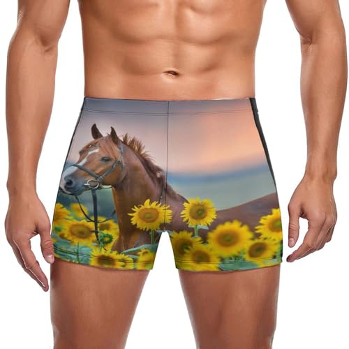 Swim briefs homme séchage rapide finis les frottements maillot de bain boxer tournesol
