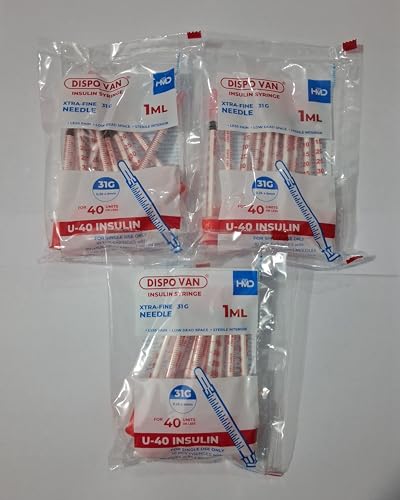 Image of Dispovan 1ml U-40 insulin syringe (3 pack= 30 syringes)