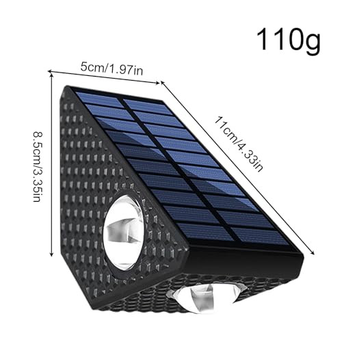 Luces de pared con energía solar de alta resistencia y lámpara exterior impermeable de 2 piezas 6