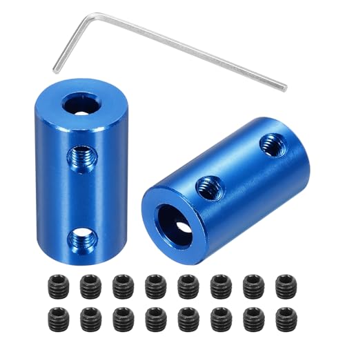 sourcing map Rigid Screw Coupling 5mm to 7mm Shaft Coupler Connector L25mm x D14mm Steel Joint Connector Rigid Coupling 