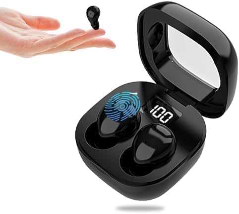 Image of Invisible Sleep Earbuds, Smallest Sleep Headphones for Side Sleepers Low Profile Micro Tiny Discreet Hidden Earbuds for Work, Mini Earbuds Waterproof for Small Ear Canals, Deep Black