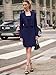 EXLURA Women's Professional Business Lightweight Blazer Dress Suit Sets 2 Piece Work Office Fashion Outfits Navy Blue