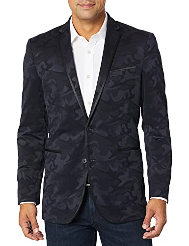 Kenneth Cole REACTION Men's Slim Fit Evening Blazers, Navy Tonal camo, 44R