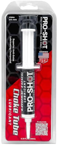 Pro-Shot 10cc Syringe Choke Tube & Suppressor Thread Lube: Anti-Seize Gun Cleaning Grease Gun Oil for Shotguns, Gunsmithing Tools and Gun Cleaner Use, Heat Resistant Grease Tube Made in USA