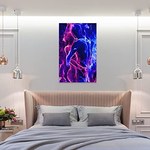 Fotuven Couple Kiss Wall Art Love Kiss Abstract Hug Painting Twin Flames Poster Decorative Painting Canvas Wall Art Living Room Posters Bedroom Painting Frameless Version 12X18Inch(30X45Cm) #TOP7