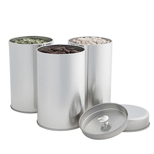 Tea Tin Canister with Airtight Double Lids for Loose Tea - Small Kitchen Canisters for Tea Coffee Sugar Storage, Loose Leaf Tea Tin Containers by SilverOnyx - Tea Canister - 1 pc - Thumbnail 3