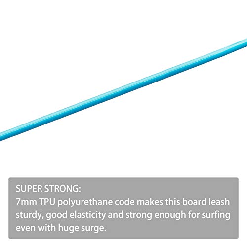 image for Rokia R Surfboard Leash-Straight Leash for Shortboard,Surfboard & Padd