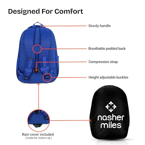 Image of Nasher Miles Polyester Backpack | Ideal for Preschool, Kindergarten, College, School, Office& Travel | Toddler, Girls, Boys, Men, Women