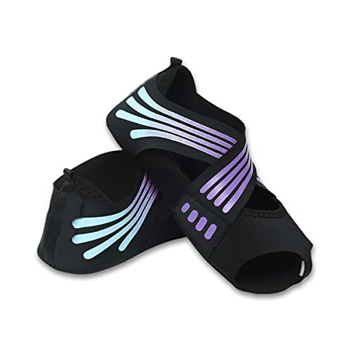 Abiram Yoga Socks Toeless Non-Slip Grips & Straps, For Pilates, Barre, Ballet, Bikram, Workout For Women #TOP1