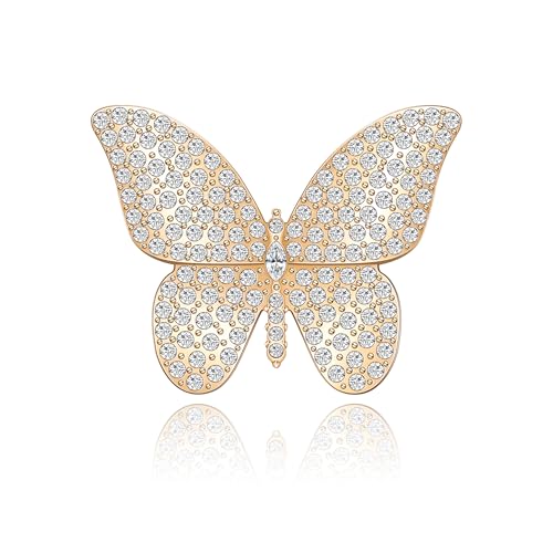 Yifnny Broche Mariposa Señoras, Jumper Broche de colores Broche Insecto Bisutería Broche retro sencillo Jumper Chal Broche Bisutería Broche de boda y fiesta para mujer (Estilo 3 Oro)