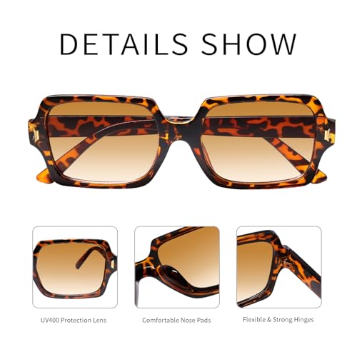 Retro Square Sunglasses for Women Men Trendy Classic Rectangle Sun Glasses Vintage 70s Shades3