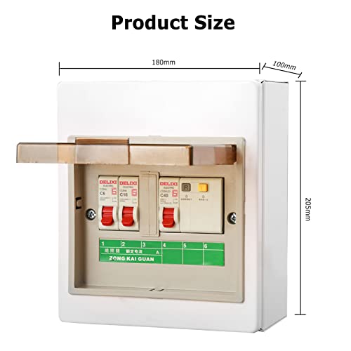 Jadeshay Consumer Unit 2 Way Garage Caravan Circuit Breaker 0A 30mA RCD 2MCB 6A+16A Consumer Circuit Breaker Box Fuse Board - Image 3