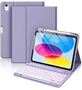 Hamile for iPad 11th 10th Generation Case with Keyboard - 7 Colors Backlit Wireless Detachable Fo...