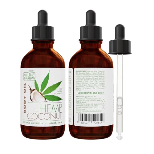 Natural Therapy Hemp & Coconut Body Oil – Moisturizing Body Oil –...