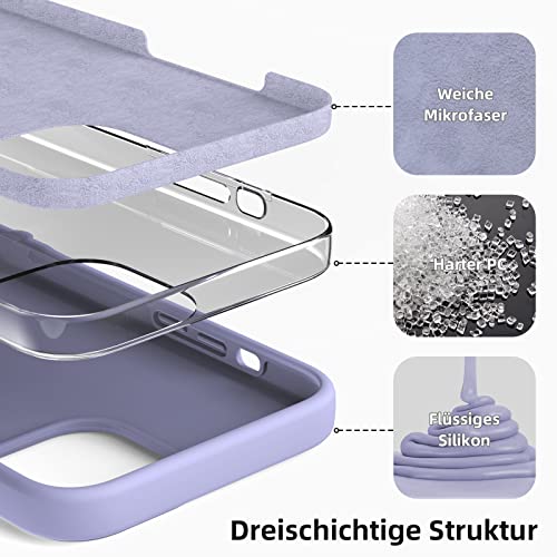 Coque iPhone 13 Pro silicone liquide violet protection antichoc - 2