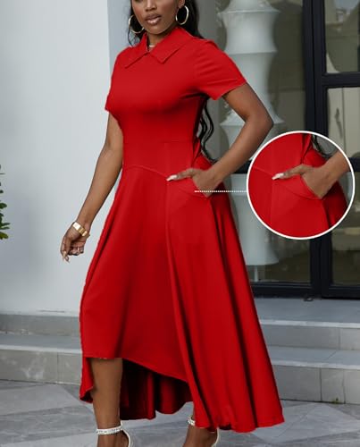 Voghtic Elegant Dresses for Women Formal Short Sleeve A-Line Evening Gowns Party Cocktail Dress4