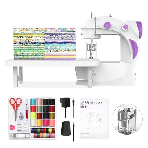 KPCB Tech Sewing Machine for Beginners with Fabrics&Finger Guard, Mini Size